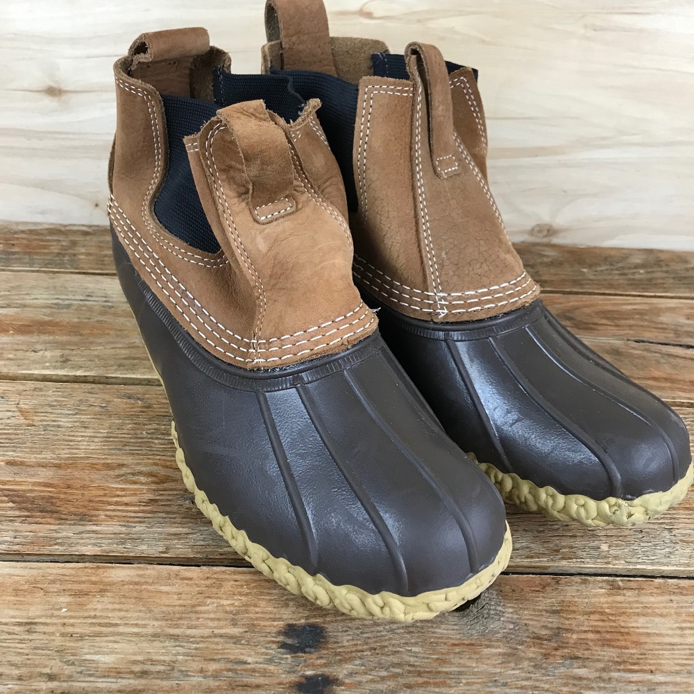 L.L. Bean Brown and Dark Brown Chelsea Duck Boots